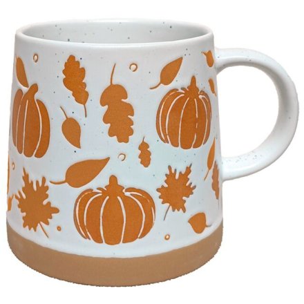 Pumpkin Tapered Stoneware Mug, 13cm