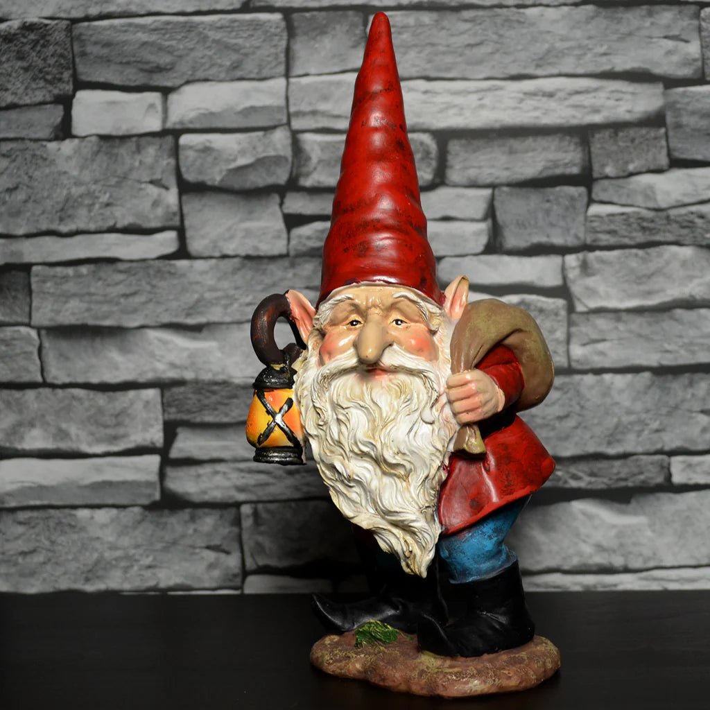GNOME - LANTERN & SACK H29.8CM