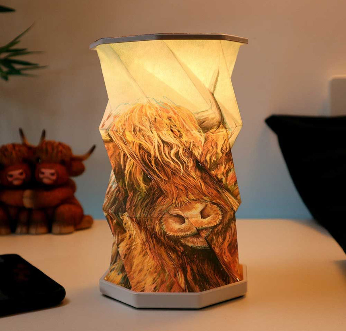 Highland Cow Foldable Lamp 21cm