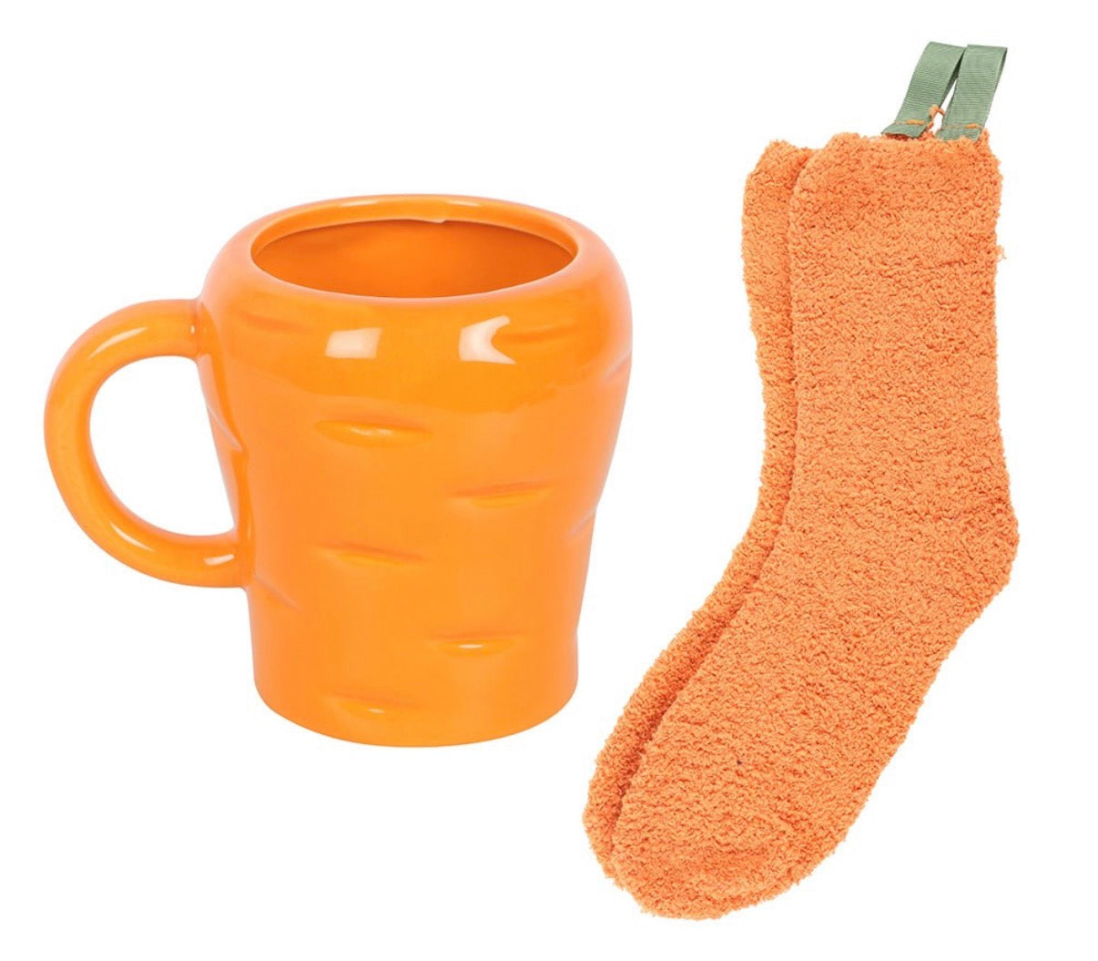 CARROT SHAPED MUG AND SOCKS SET