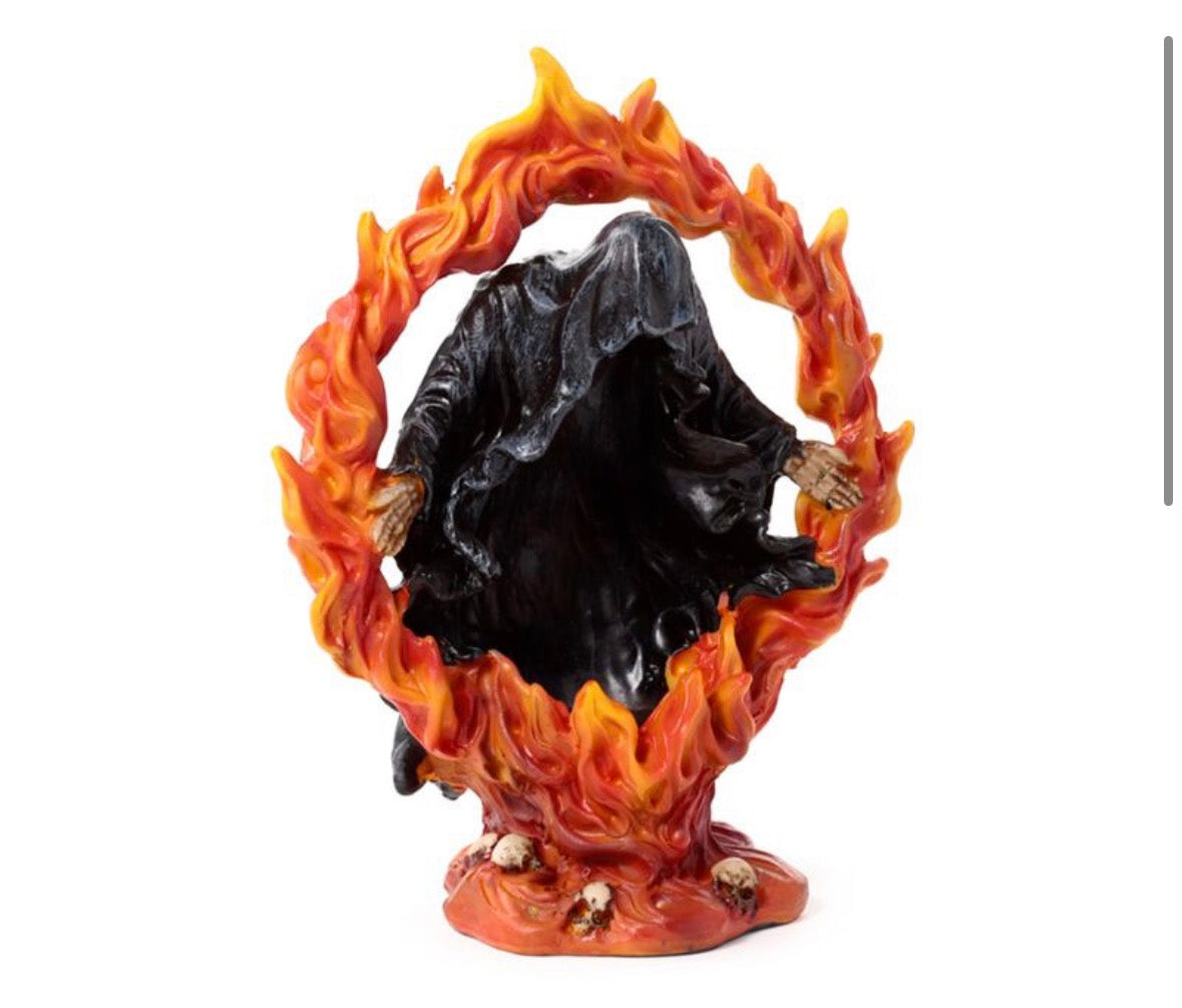 The Reaper of Death Ring of Fire Tea Light Candle Holder
