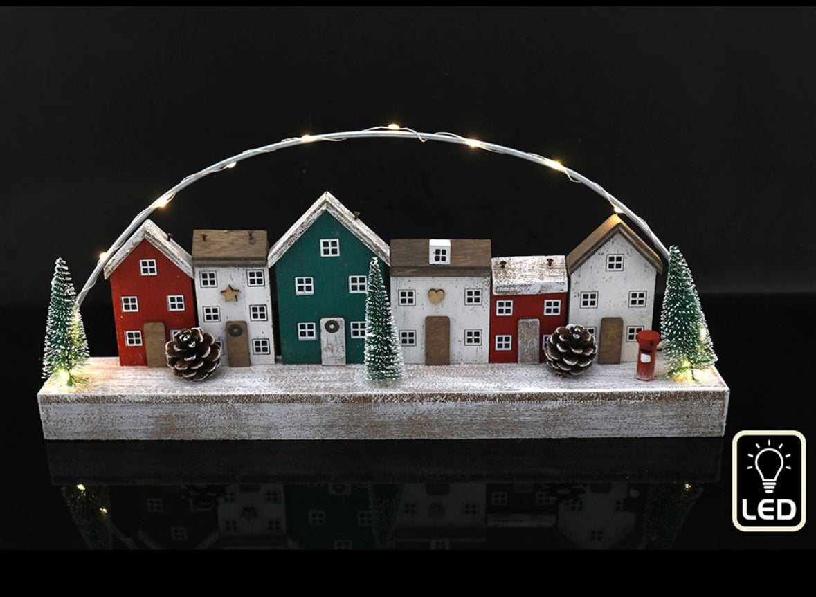40CM CHRISTMAS HOUSE DECORATION WITH LED LIGHTS