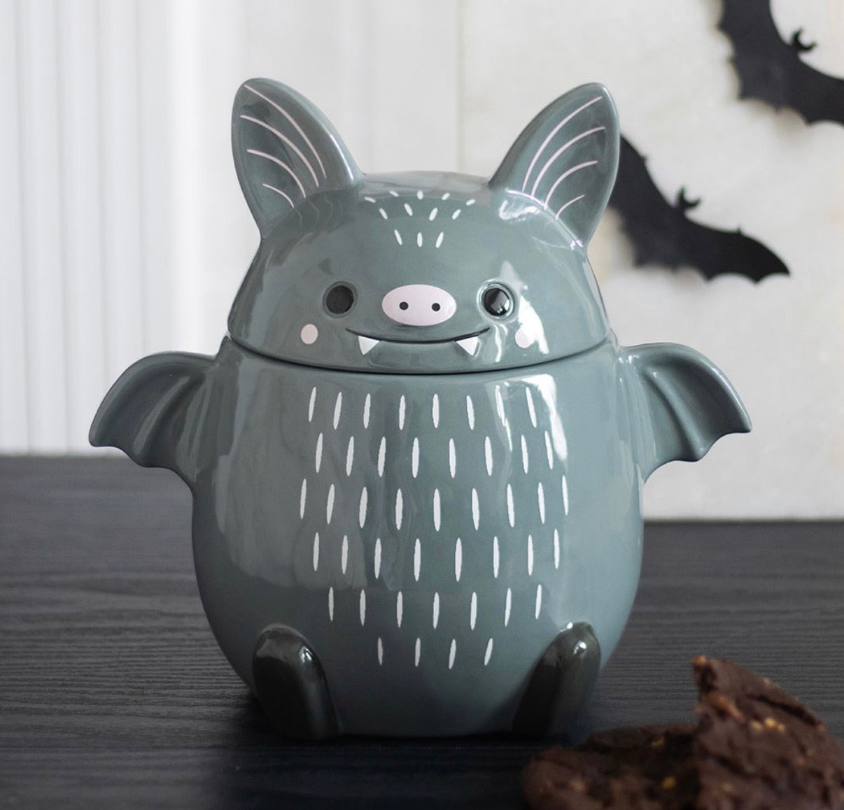 CUTE BAT COOKIE JAR