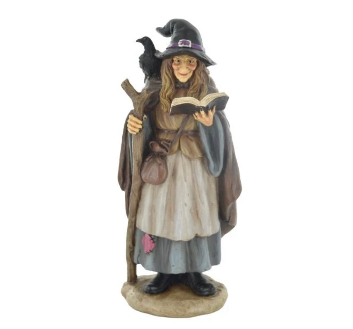 COLOURED WITCH WITH BLACK RAVEN &
