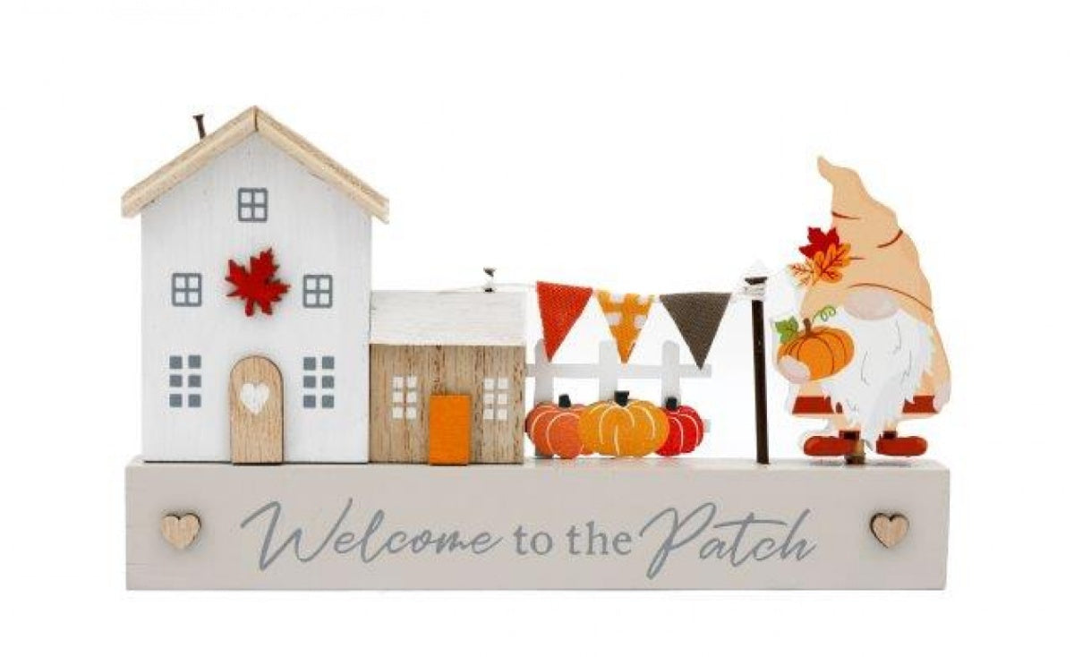 WOODEN GONK PUMPKIN HOUSE DECO, 20CM