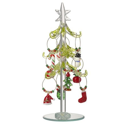GLASS NOVELTY CHARM TREE 20CM