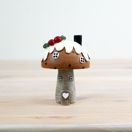 XMAS PUDDING ROOF HOUSE DECO, 10CM