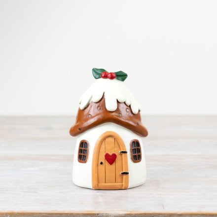 CHRISTMAS PUDDING HOUSE 13CM
