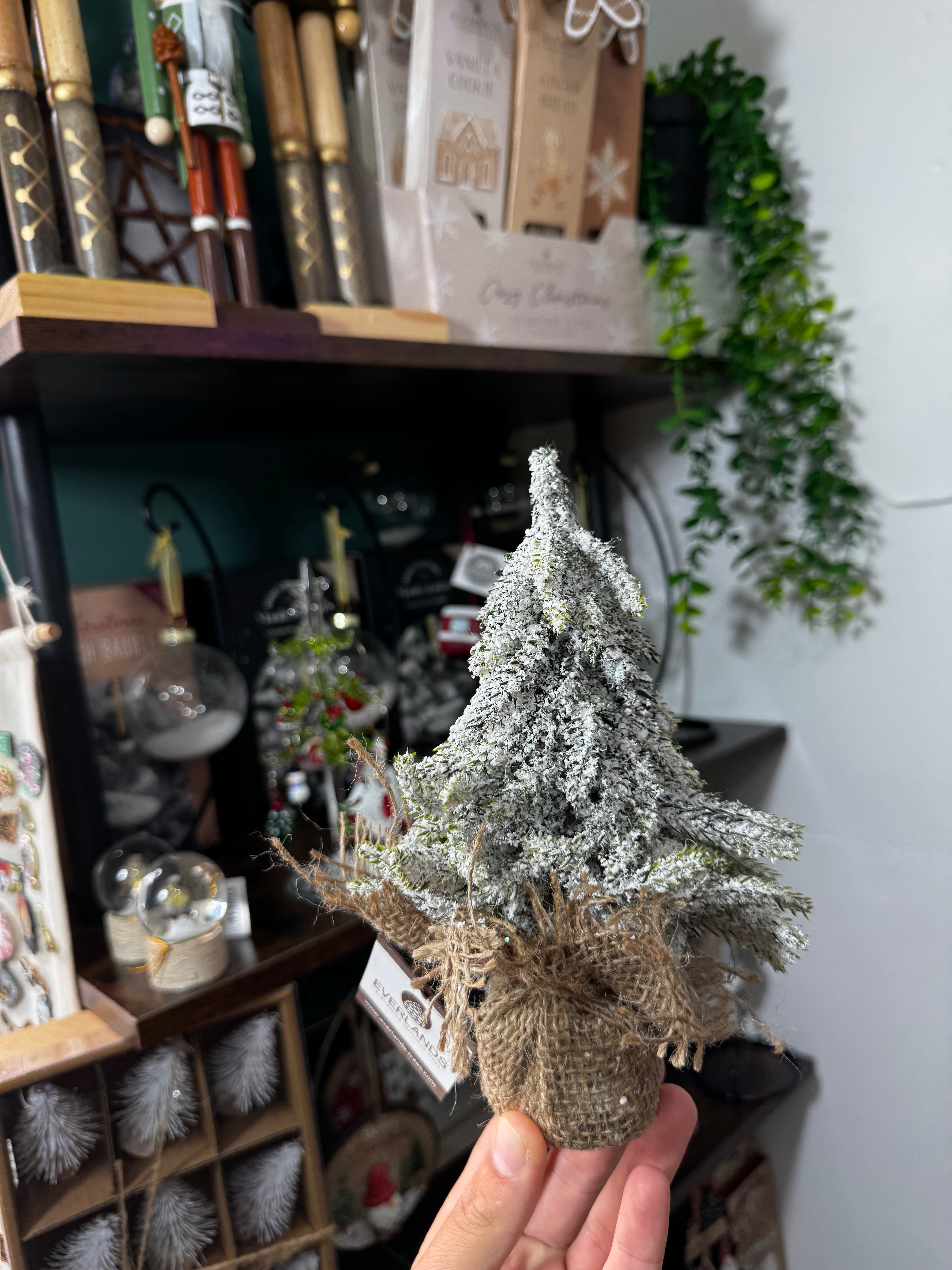 Mini Snow & Glitter Effect Tree 20cm