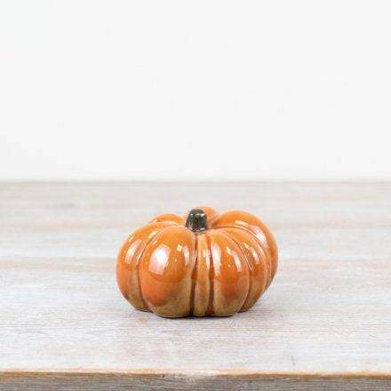 GLAZED PUMPKIN DECO, 10.2CM