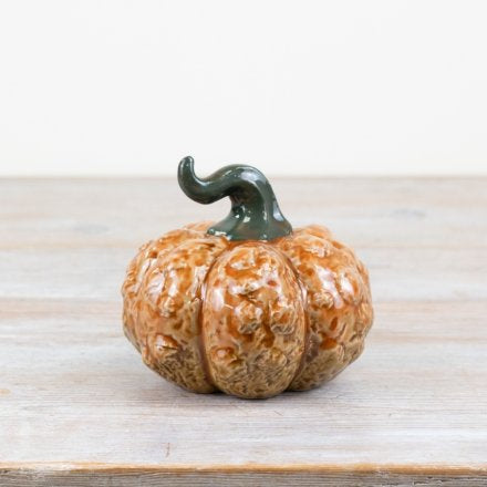 TEXTURED PUMPKIN DECO, 11.8CM