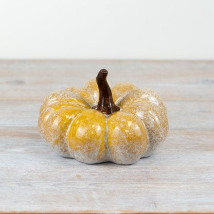 ORANGE GLAZED PUMPKIN 16CM