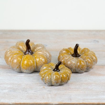 ORANGE GLAZED PUMPKIN 16CM