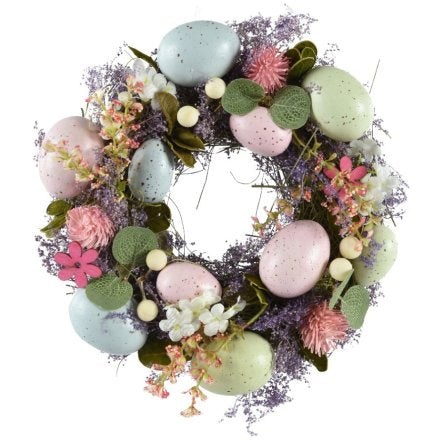 EASTER EGG & FLOWER WREATH, 23CM
