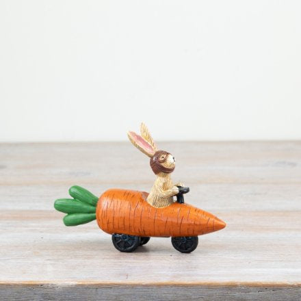 JASPER RABBIT CARROT CAR, 15CM