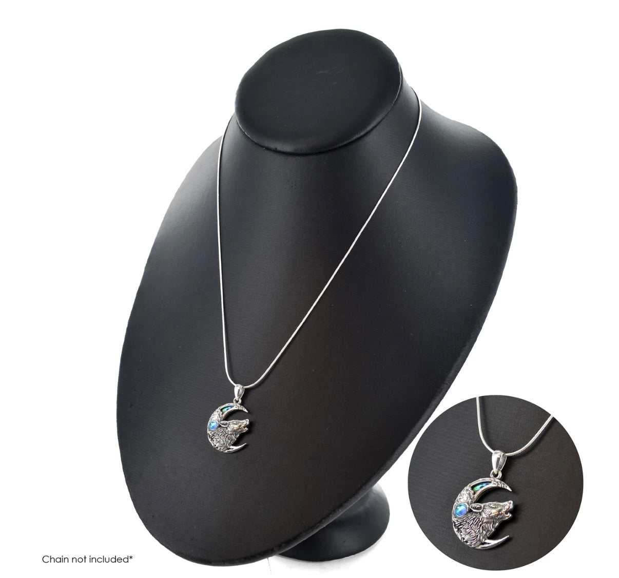 WOLF MOON 925 SILVER PENDANT ONLY