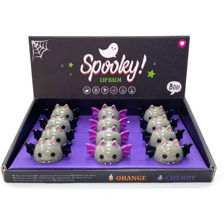 Spooky Lip Balm in a Bat Shaped Holder, 6cm