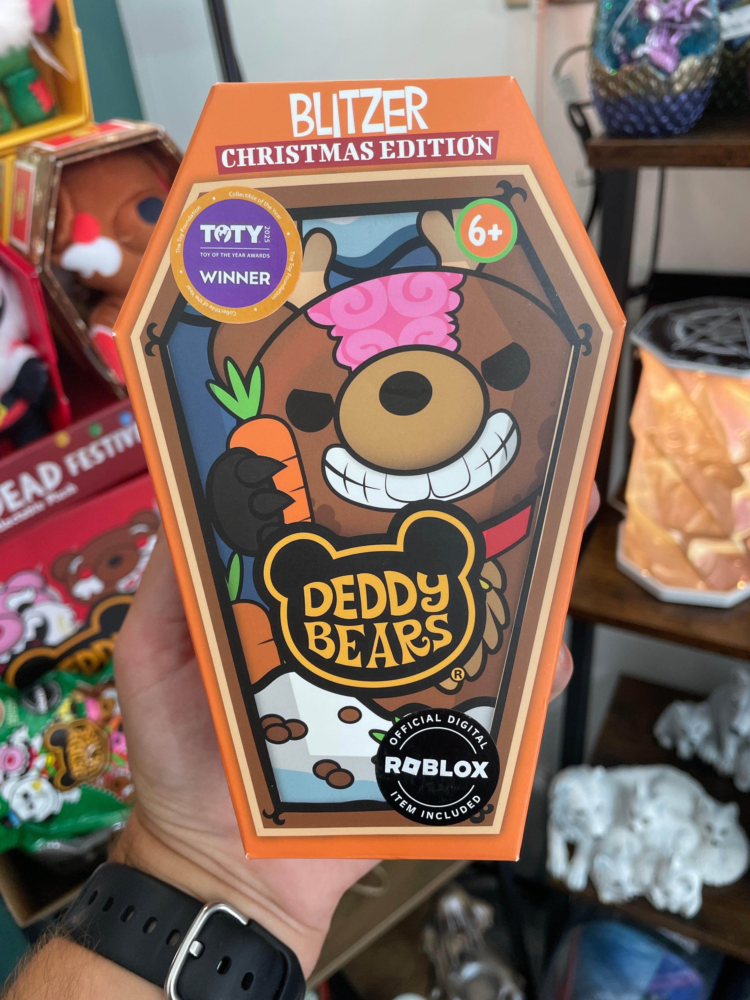 14CM DEDDY BEAR XMAS COFFIN