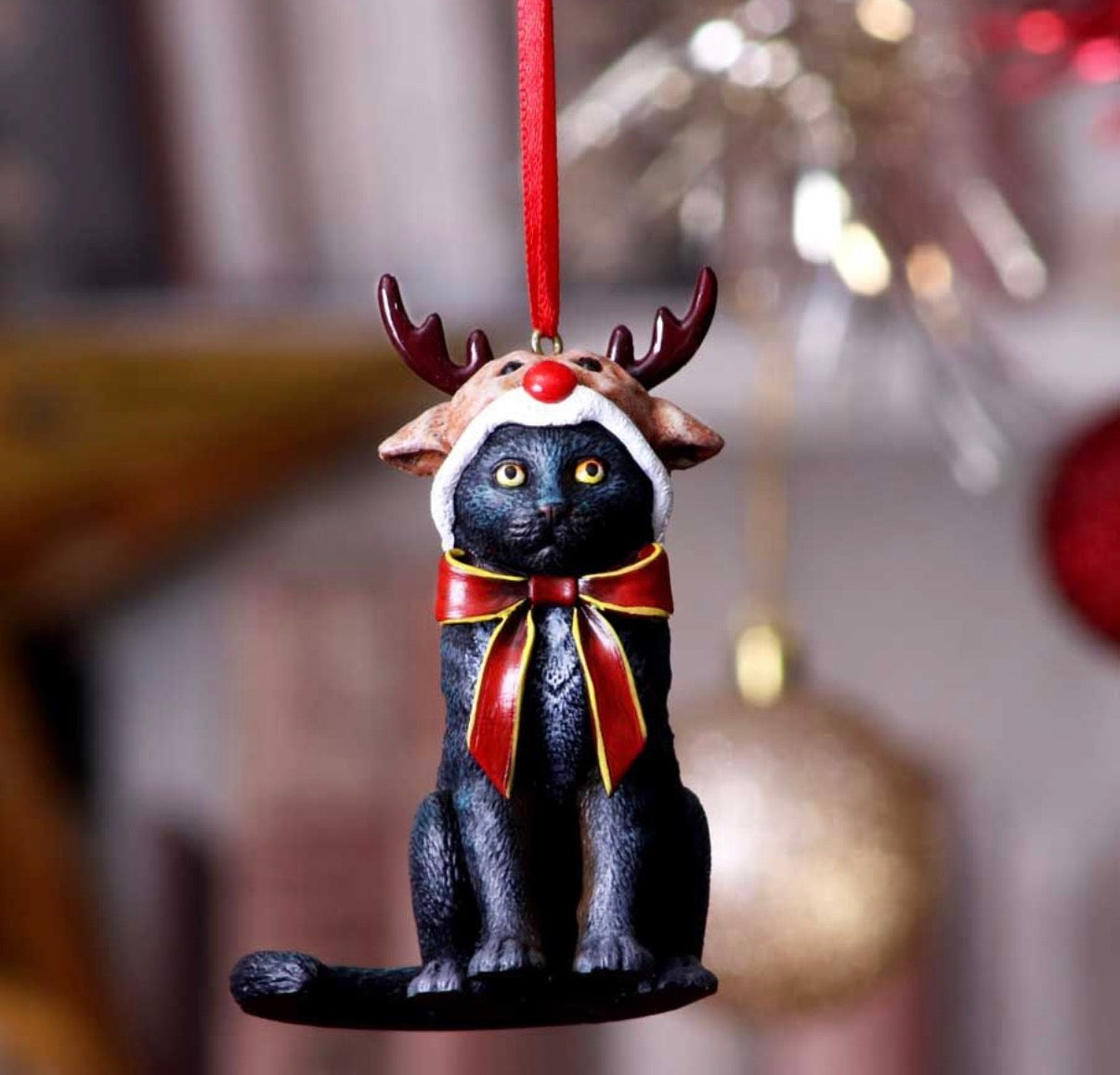 Reindeer Cat Hanging Ornament (LP) 9cm