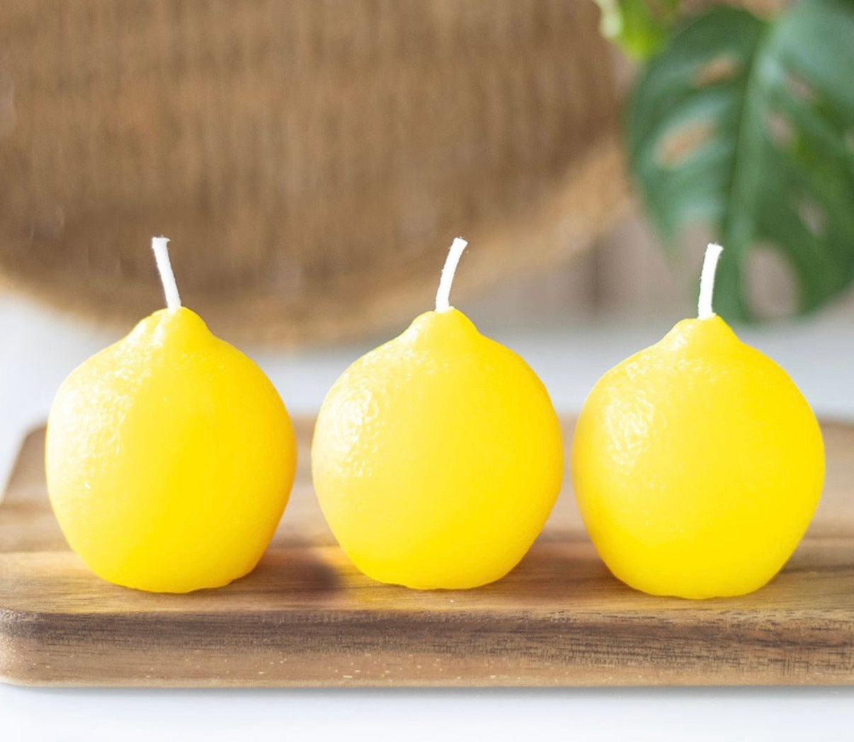 SET OF 3 LEMON SHAPED CANDLES