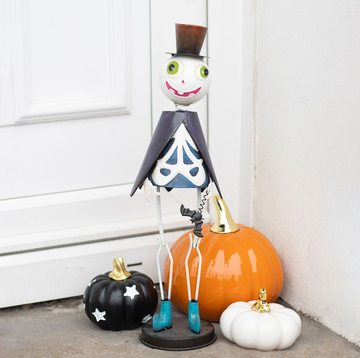 METAL SKELETON ORNAMENT WITH TOP HAT