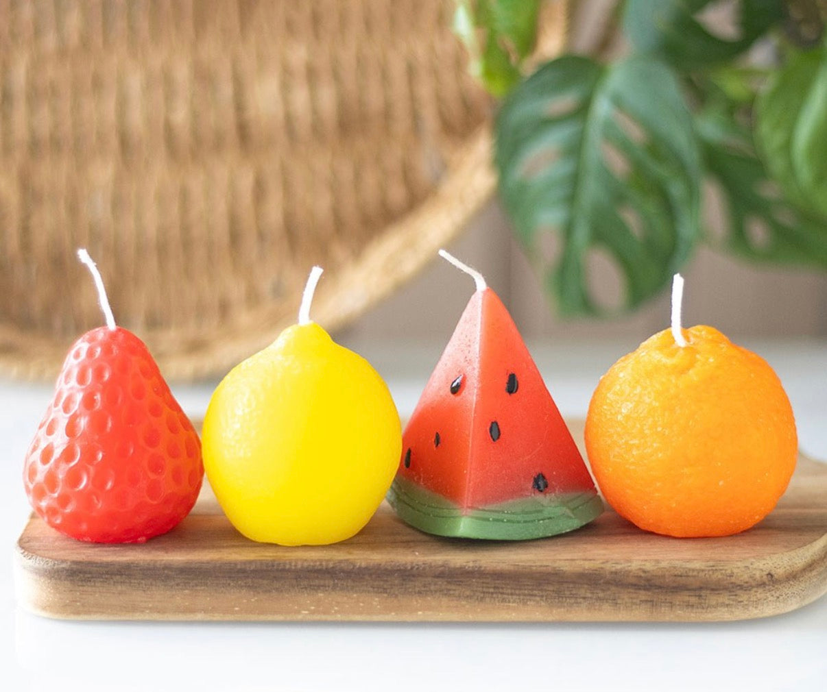 SET OF 4 FRUIT SHAPED CANDLES