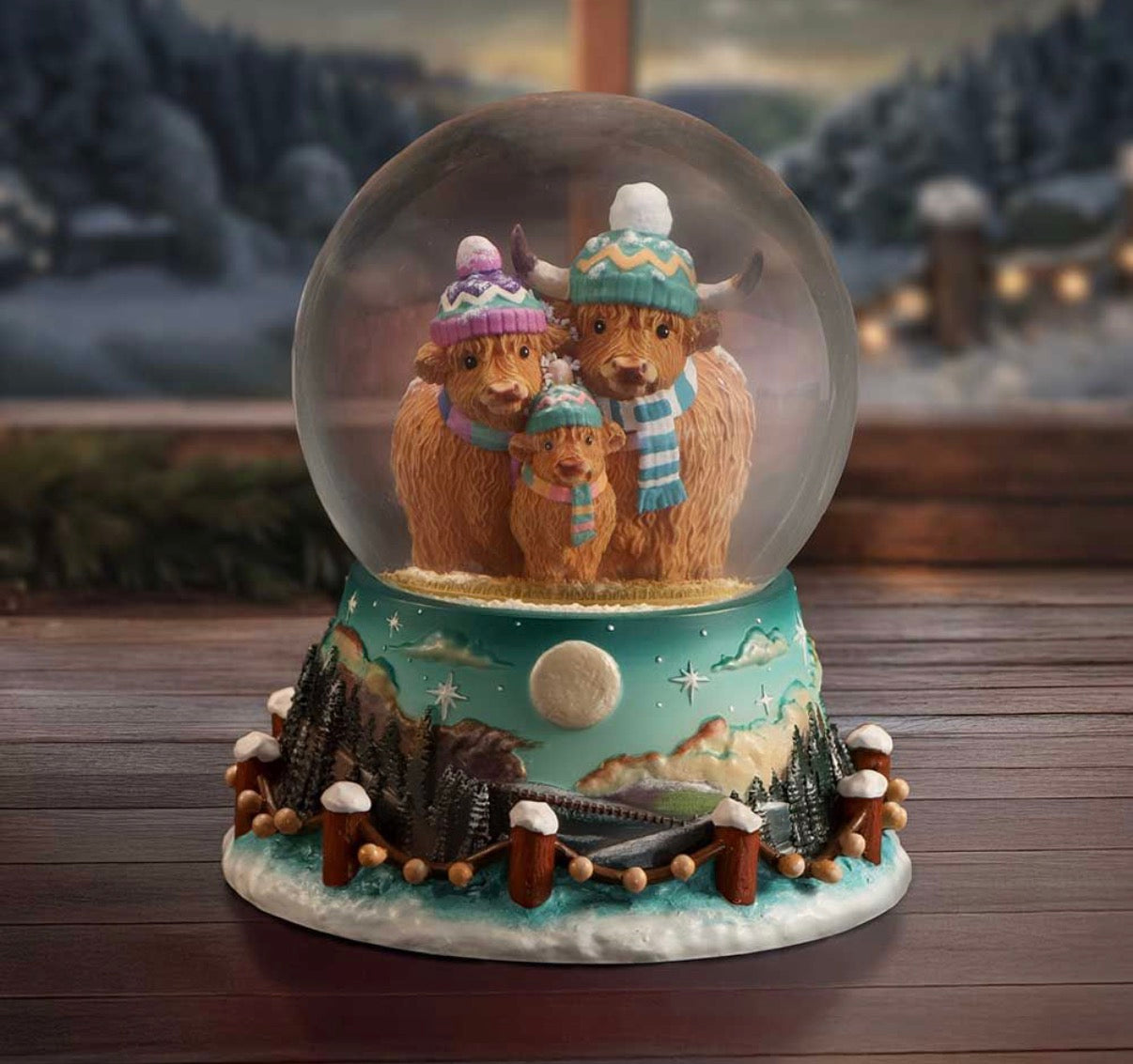 Winter Highland Cow Snow Globe