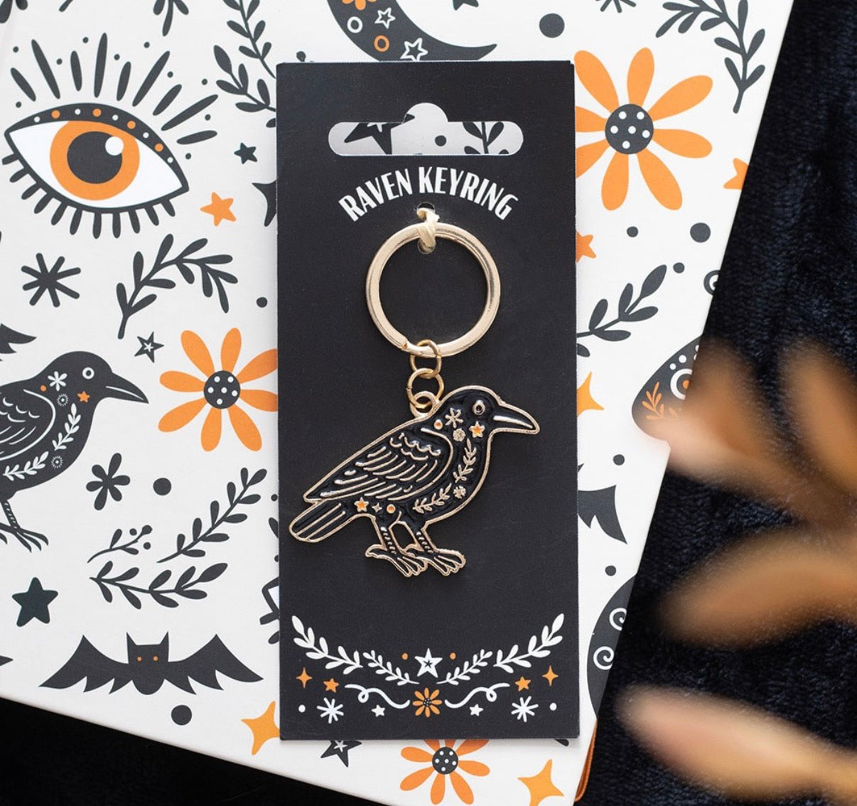 FOLK RAVEN KEYRING