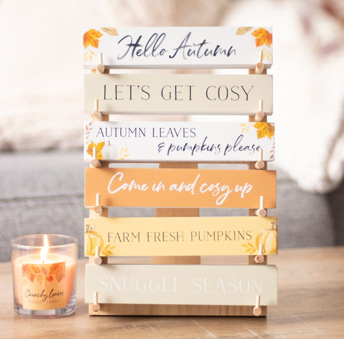 AUTUMN BLOCK SIGNS ON DISPLAY