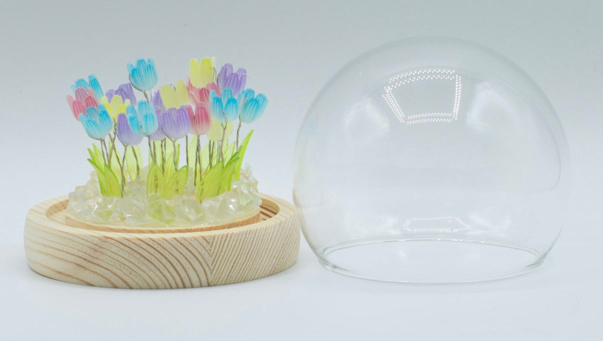 Floral Glow Garden Dome - 20 Multi Tulips - LED USB