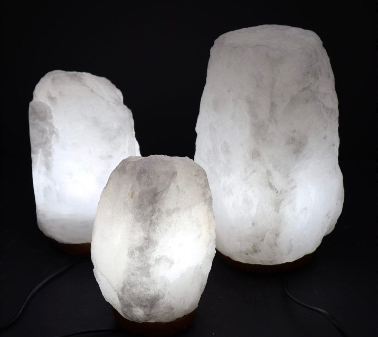 White Crystal Rock Salt Lamps