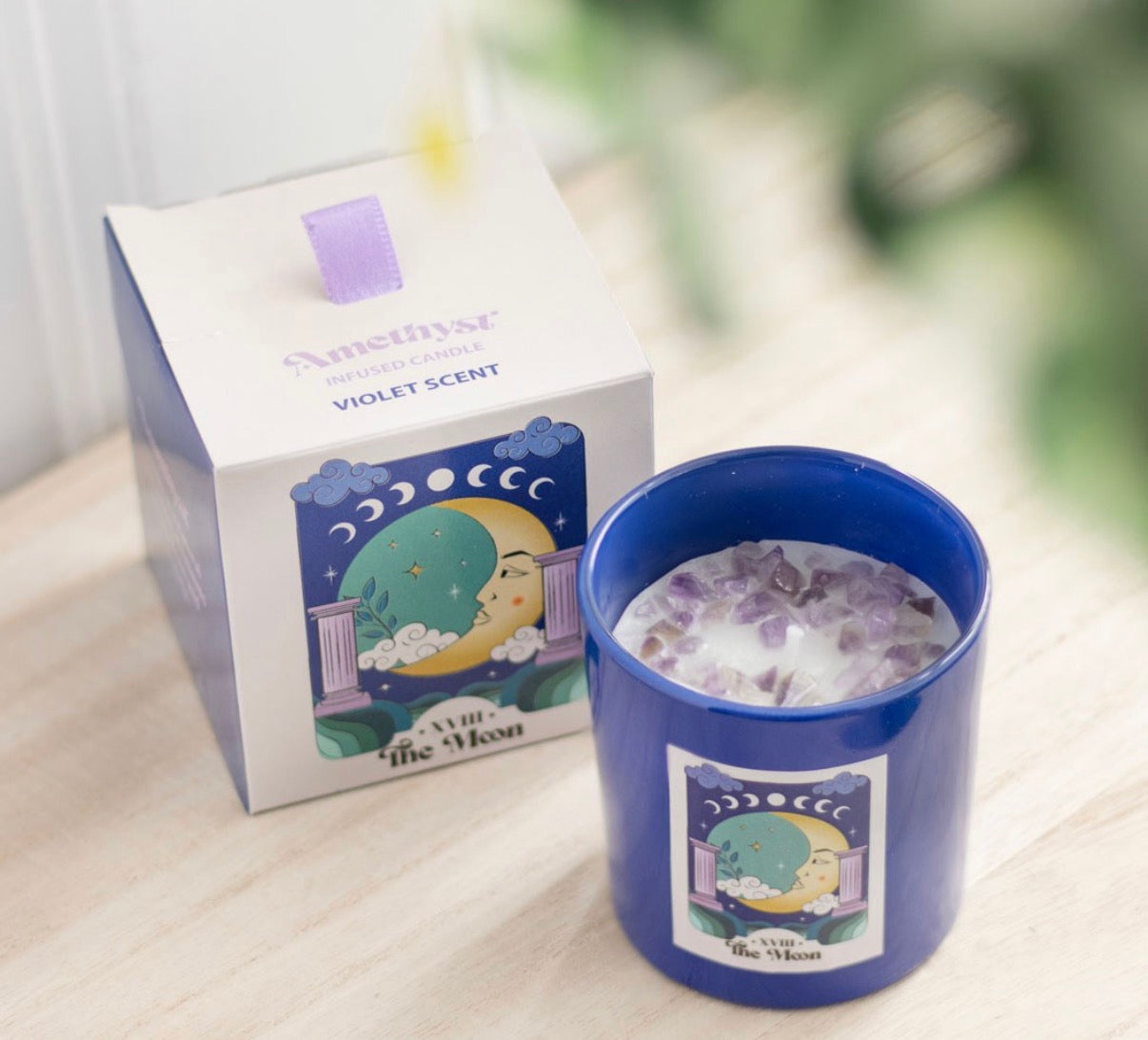 THE MOON AMETHYST CRYSTAL CHIP CANDLE