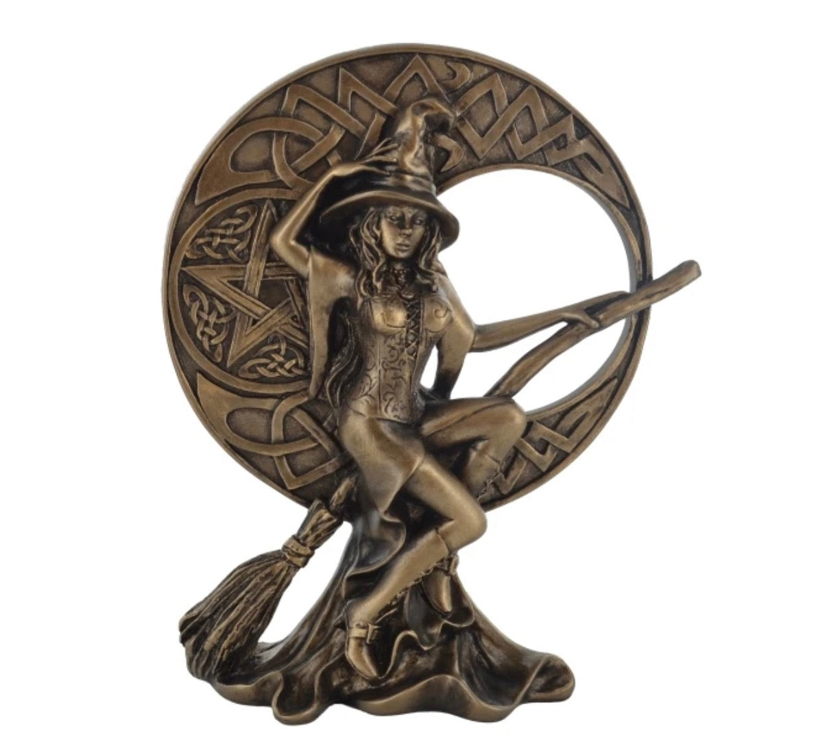 WITCH WITH CELTIC MOON  H17CM