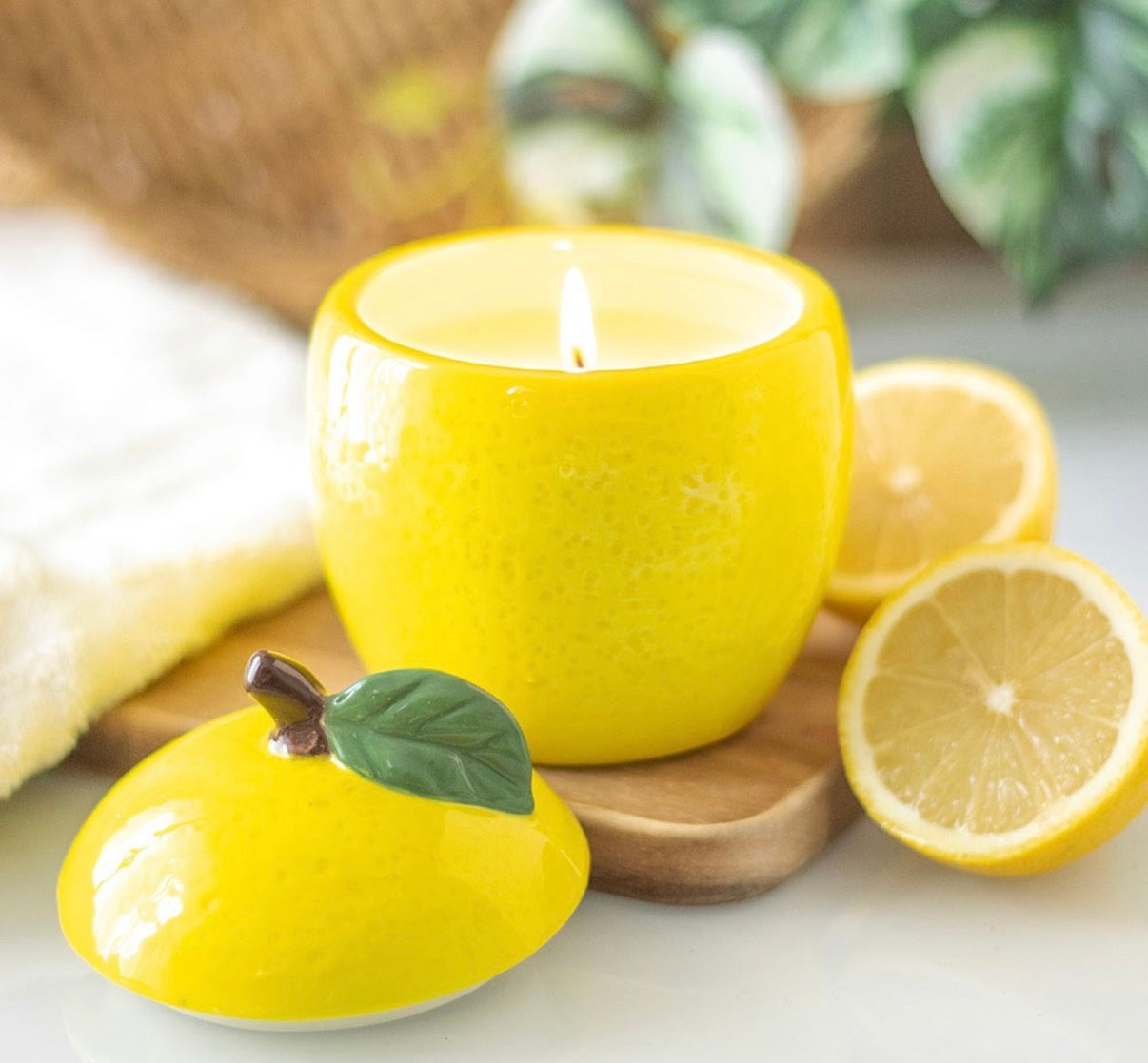 LEMON SHAPED CANDLE JAR
