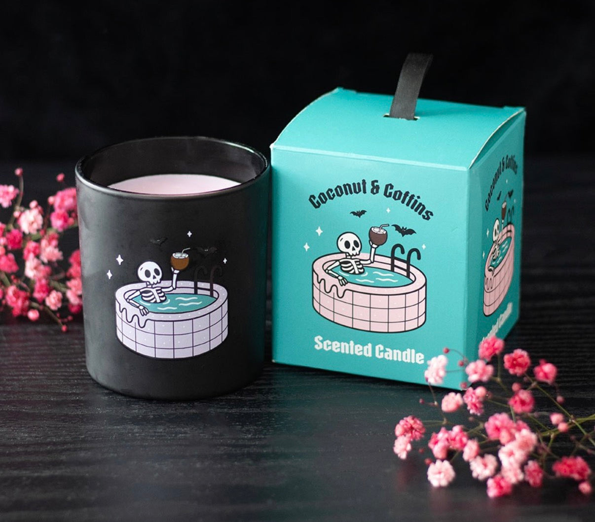 COCONUT & COFFINS SCENTED CANDLE