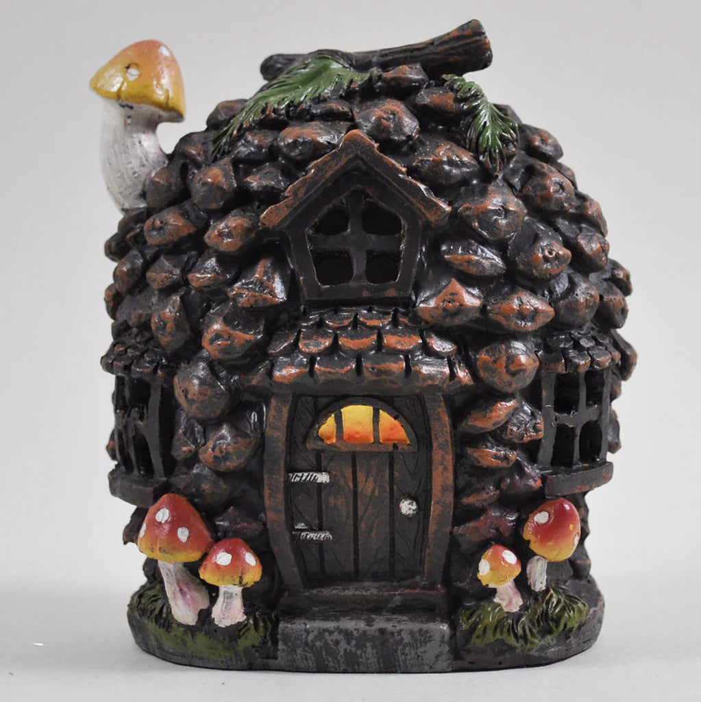 FAIRY HOUSE - PINE CONE WITH LIGHTS H11CM