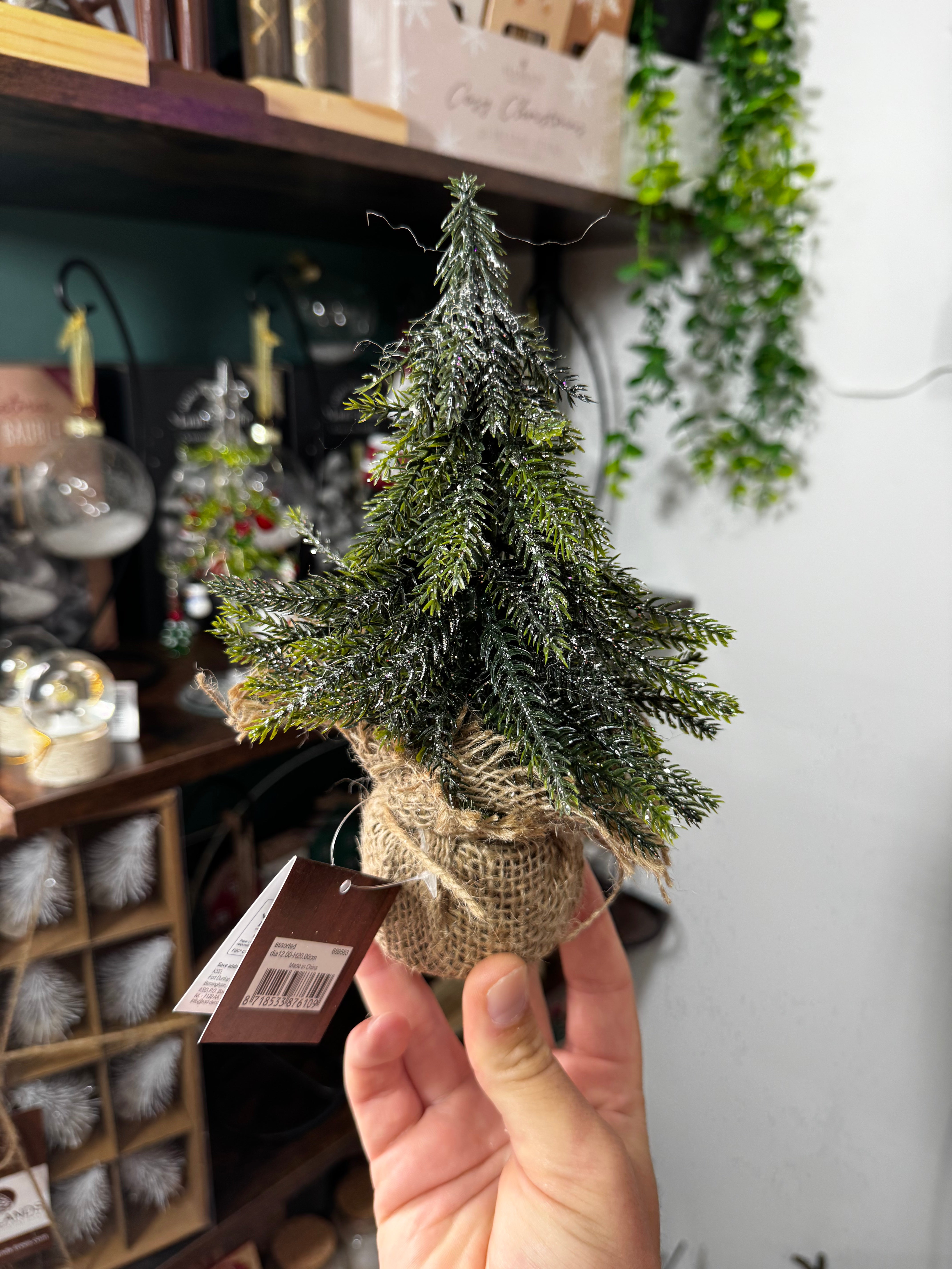 Mini Snow & Glitter Effect Tree 20cm