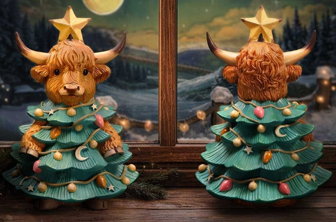 Winter Highland Cow Tree PRE ORDER